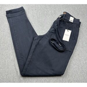 NEW JUDY BLUE Jeans Womens 0/24 Cuffed Navy Garment Dyed High Rise Drawstring